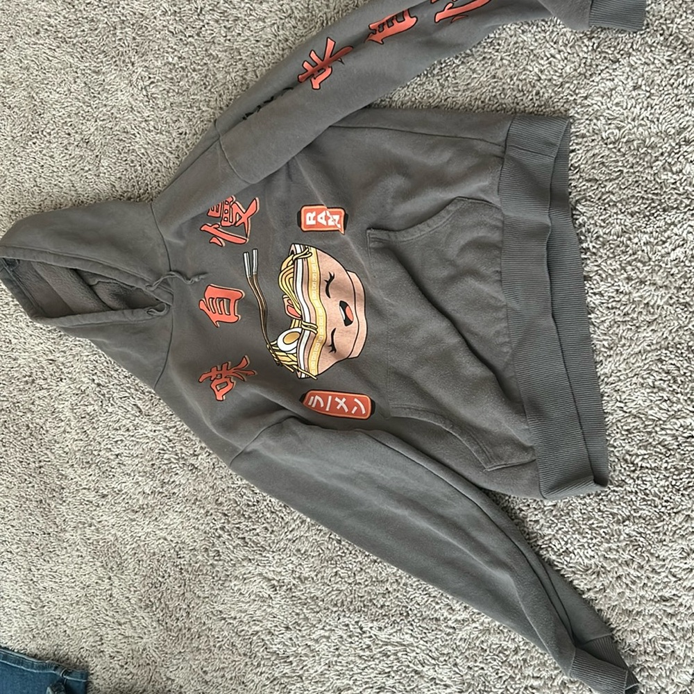 A noodle hoodie grey large kids